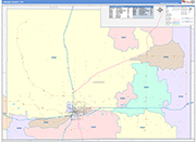 Laramie County Wall Map Color Cast Style