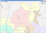 Larue County Wall Map Color Cast Style