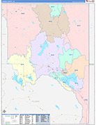 Lassen County Wall Map Color Cast Style