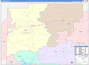 Latimer County Wall Map Color Cast Style