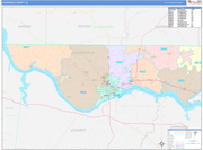 Lauderdale County Wall Map Color Cast Style