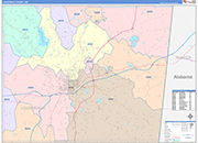 Lauderdale County Wall Map Color Cast Style