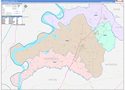 Lauderdale Wall Map Color Cast Style