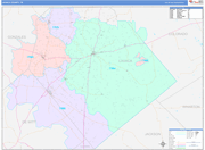 Lavaca County Wall Map Color Cast Style