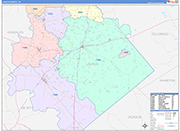 Lavaca County Wall Map Color Cast Style