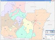 Lawrence County Wall Map Color Cast Style