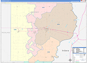 Lawrence County Wall Map Color Cast Style
