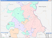 Lawrence County Wall Map Color Cast Style
