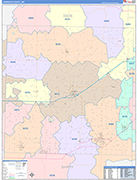 Lawrence County Wall Map Color Cast Style