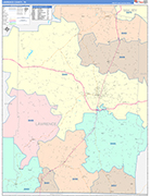 Lawrence County Wall Map Color Cast Style