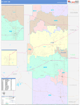 Lea County Wall Map Color Cast Style