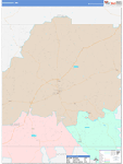 Leake County Wall Map Color Cast Style