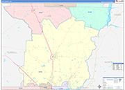 Lee County Wall Map Color Cast Style