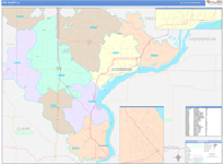 Lee County Wall Map Color Cast Style