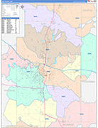 Lee County Wall Map Color Cast Style