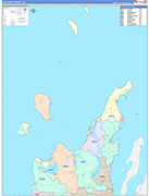 Leelanau County Wall Map Color Cast Style