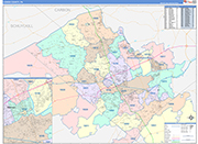 Lehigh Wall Map Color Cast Style