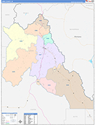 Lemhi Wall Map Color Cast Style