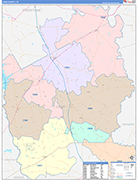 Leon County Wall Map Color Cast Style