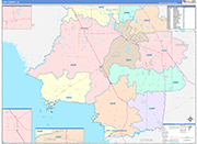 Levy County Wall Map Color Cast Style