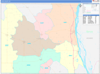 Lewis County Wall Map Color Cast Style