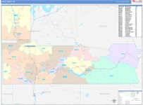 Lewis County Wall Map Color Cast Style