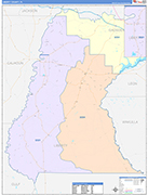 Liberty County Wall Map Color Cast Style