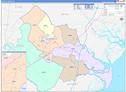 Liberty County Wall Map Color Cast Style