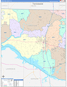 Limestone County Wall Map Color Cast Style