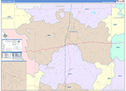 Lincoln County Wall Map Color Cast Style