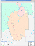 Lincoln County Wall Map Color Cast Style