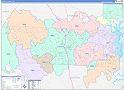 Lincoln County Wall Map Color Cast Style