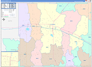 Lincoln County Wall Map Color Cast Style