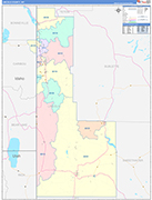 Lincoln County Wall Map Color Cast Style