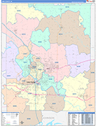 Linn County Wall Map Color Cast Style