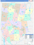 Litchfield County Wall Map Color Cast Style