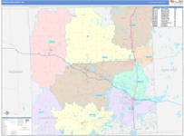 Livingston County Wall Map Color Cast Style