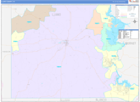 Llano County Wall Map Color Cast Style