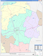 Logan County Wall Map Color Cast Style