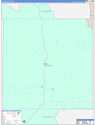 Logan County Wall Map Color Cast Style