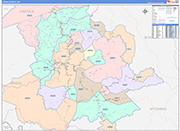 Logan County Wall Map Color Cast Style