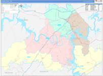 Loudon County Wall Map Color Cast Style