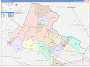 Loudoun County Wall Map Color Cast Style