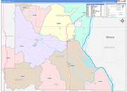 Louisa County Wall Map Color Cast Style