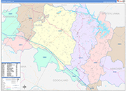 Louisa County Wall Map Color Cast Style
