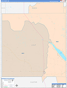 Loup County Wall Map Color Cast Style