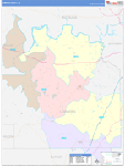 Lowndes County Wall Map Color Cast Style
