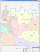 Lowndes County Wall Map Color Cast Style
