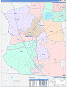 Lowndes County Wall Map Color Cast Style