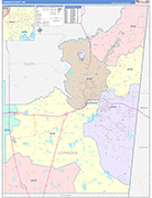 Lowndes County Wall Map Color Cast Style